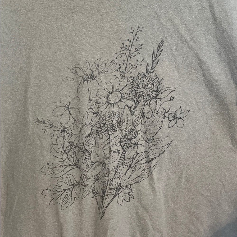 Floral Print Short Sleeve Tee Size Large - Picture 2 of 4